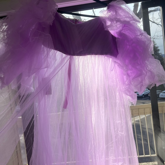 Plus size purple maternity photoshoot dress - Picture 6 of 9